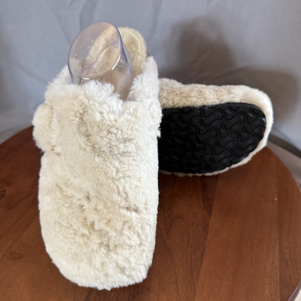 Birkenstock BOSTON BIG BUCKLE TEDDY Rivet Logo OS Eggshell EU41/M9/W11 Narrow - Picture 3 of 15